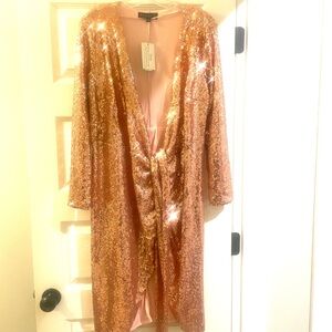 eloquii gold sequin wrap dress Gold Sequin Eloquii Cocktail Dress Size 16
